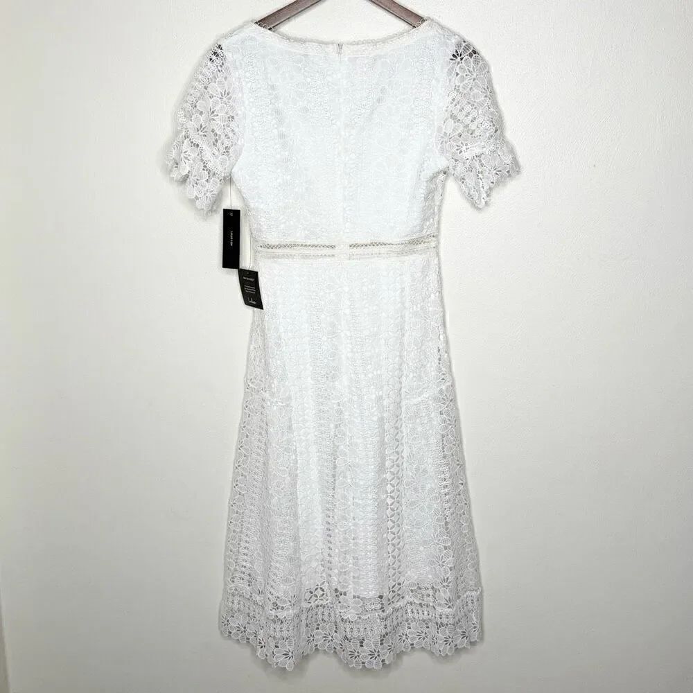 Lulu’s Live To Be Loved White Lace Midi Dress - Women’s US S - Picture 3 of 10